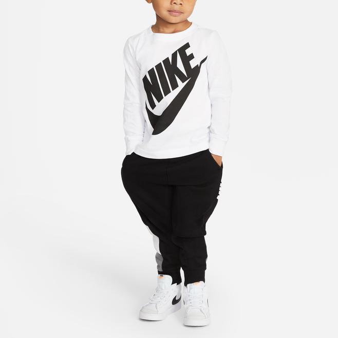 Nike T-Shirt Kids Letter Logo Print Round Neck Pullover Long Sleeve Kids tops White HA6944-100