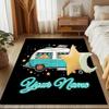1PC Custom Name Retro Camper Journey Theme Floor Mat Ideal for Living Room, Game Rooms, Office, Bedroom, Floor Mat Playful Design