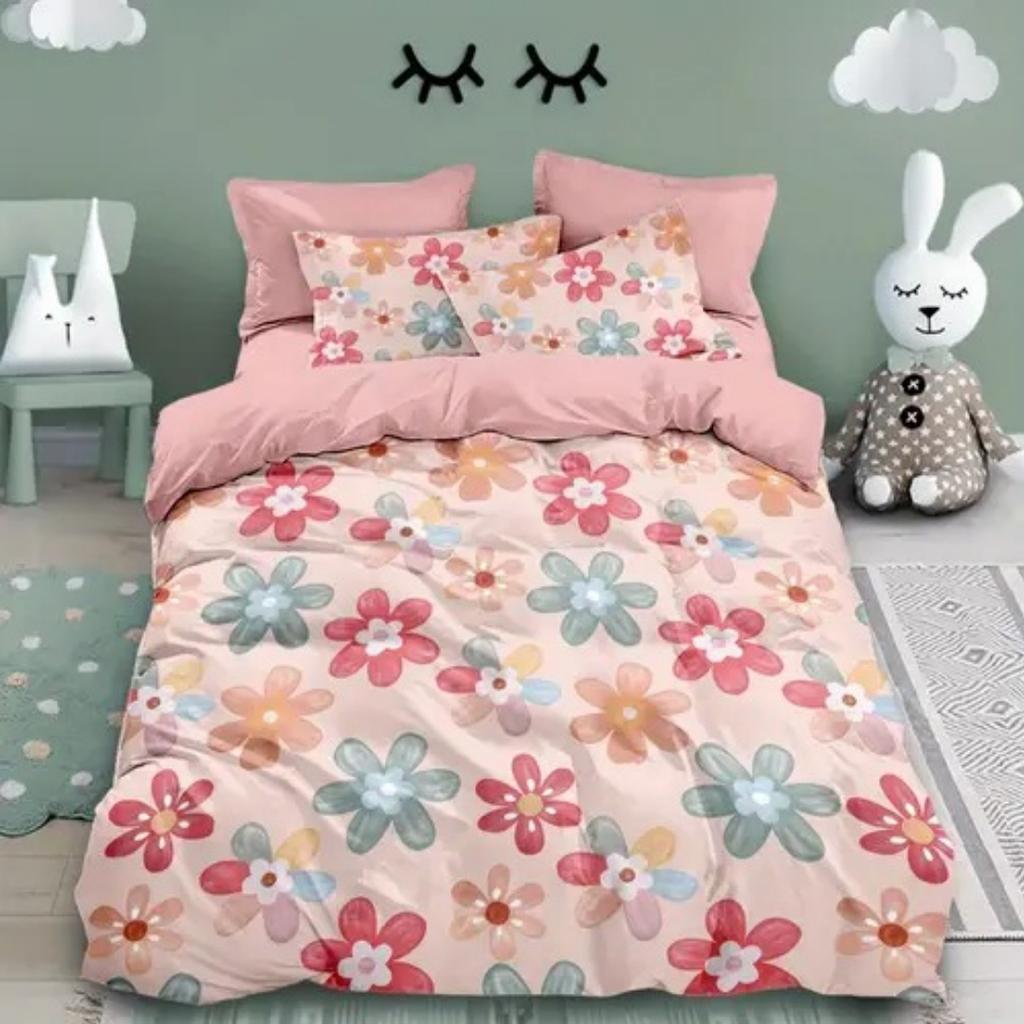 Dopamin Buntes Blumenmuster Romantischer Bettbezug Queen King Size Frühling Blumenmuster Bettwäscheset Raumdeko 3-teiliges Set Ohne Steppdecke