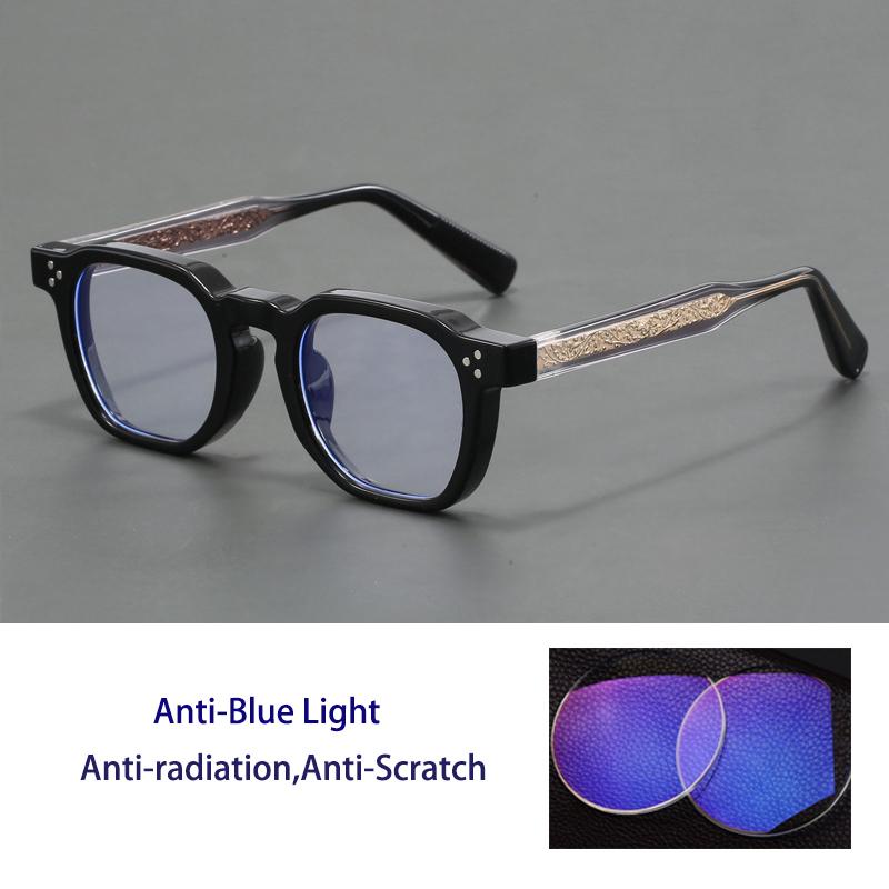 High-Quality Acetate Fiber Board Retro Small Frame Glasses For Men And Women Blue Light Blocking Photochromic Reading Glasses