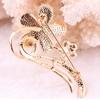 Fashionable Crystal Five-petal Flower Alloy Pearl Brooch Pin Female Corsage Female Exquisite Hypoallergenic Luxury Enamel Brooch Long-Lasting Color