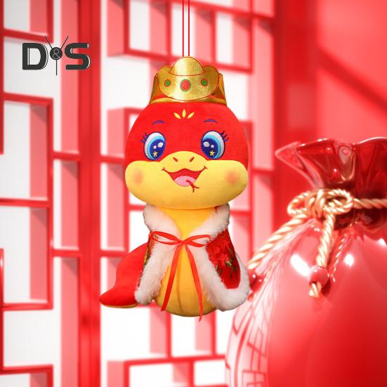 Schlangen-Plüschpuppe, Jahr der Schlange, chinesische Tierkreiszeichen, Schlangen-Stofftier, elegante Schlangen-Maskottchen-Puppe für Dekorationen zum chinesischen Neujahr