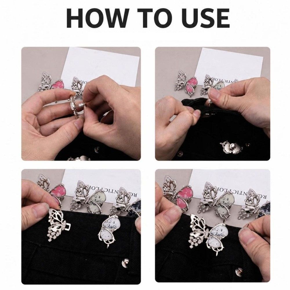 Alloy Waist Reducer Clip Rhinestones Decor Jean Skirt Waist Clip  Jeans Skirt Fit