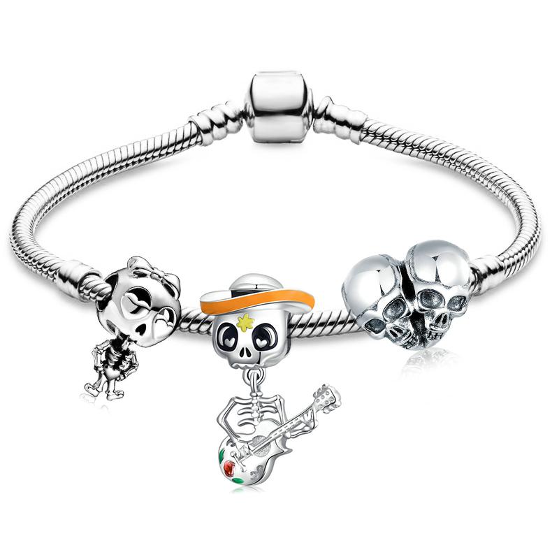 Breloques fantôme chauve-souris citrouille d'halloween, pendentif en perles avec breloques, bijoux pour femmes et enfants, haute qualité