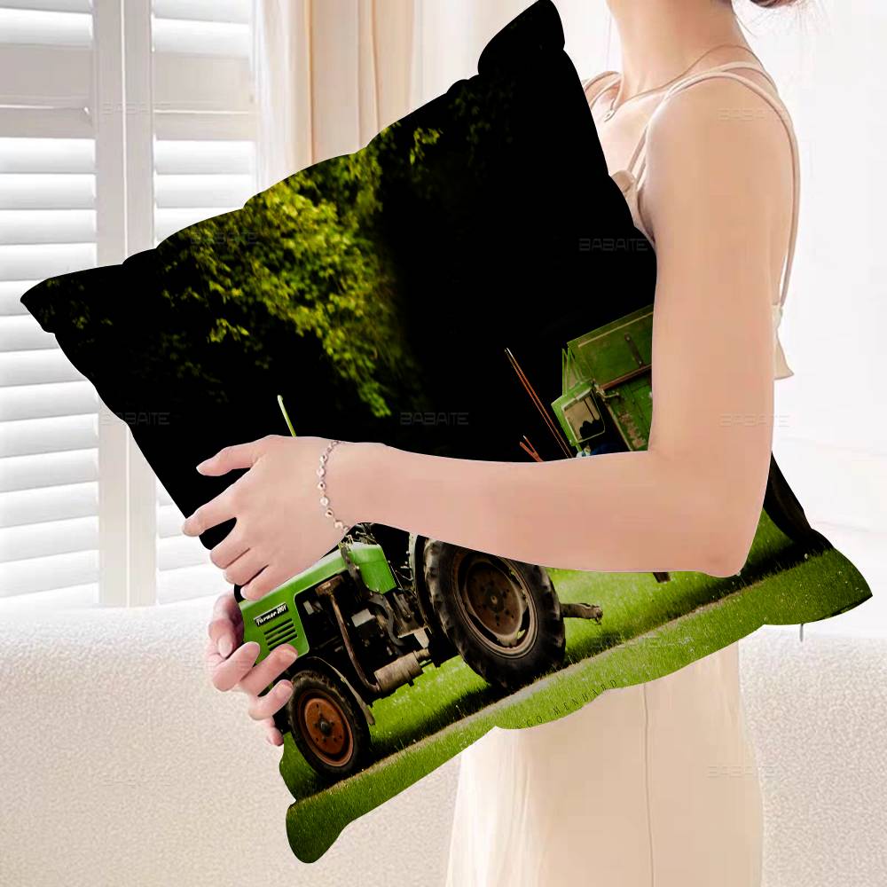 Farming Tractor Fendt Pillowcase Toon Gift Cushion Cover Bedroom Home Sofa Chair Seat Decor Pillow Case