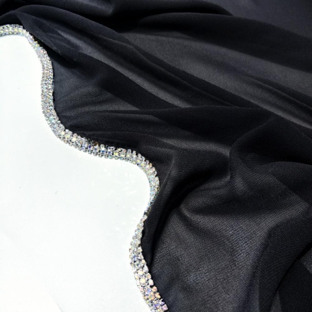 Glänzender Diamant Seite Malaiischer Hijab Einfarbig Damen Schal Neues Design Kopftuch für Frauen Mädchen
