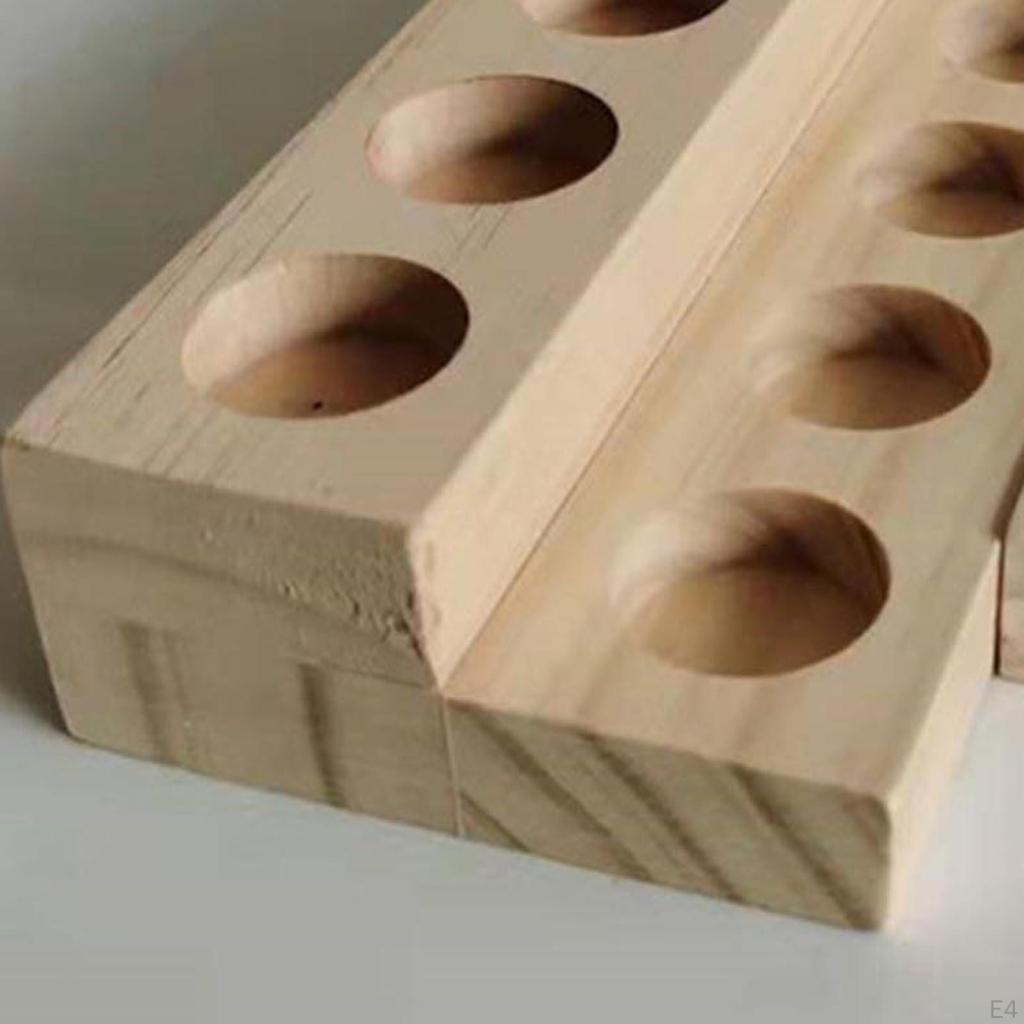 14 Holes Essential Oil Display Wooden Stand Rack Perfume Nail Polish Storage Tray Organizer