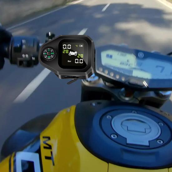 TPMS Compass High Precision Temperature Monitor Large Screen Motorcycle Tire Pressure Monitoring System