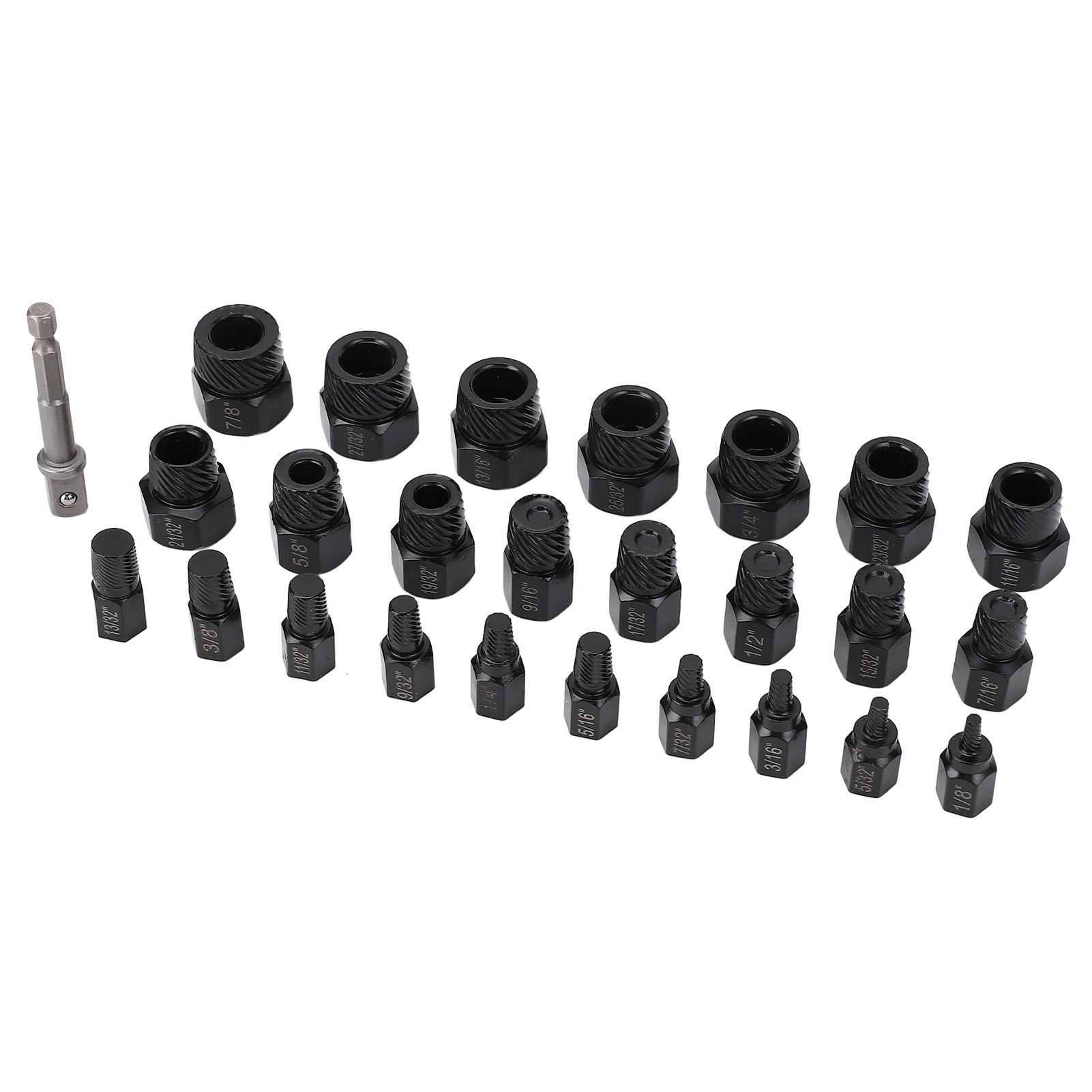 

26Pcs Screw Extractor Set Multi Spline Guide Remover Tool for Rust Damaged Studs Bolts