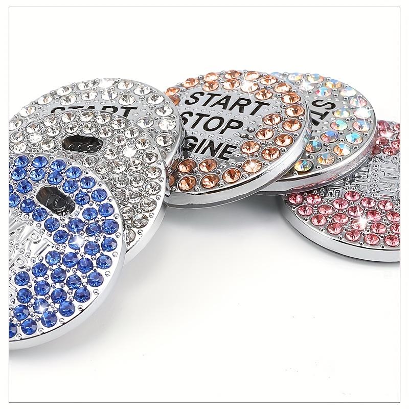 Car One-Button Start Decoration Sticker Ring Switch Button Protection Sticker Cover Interior Button Sticker Crystal Inlaid Universal Product