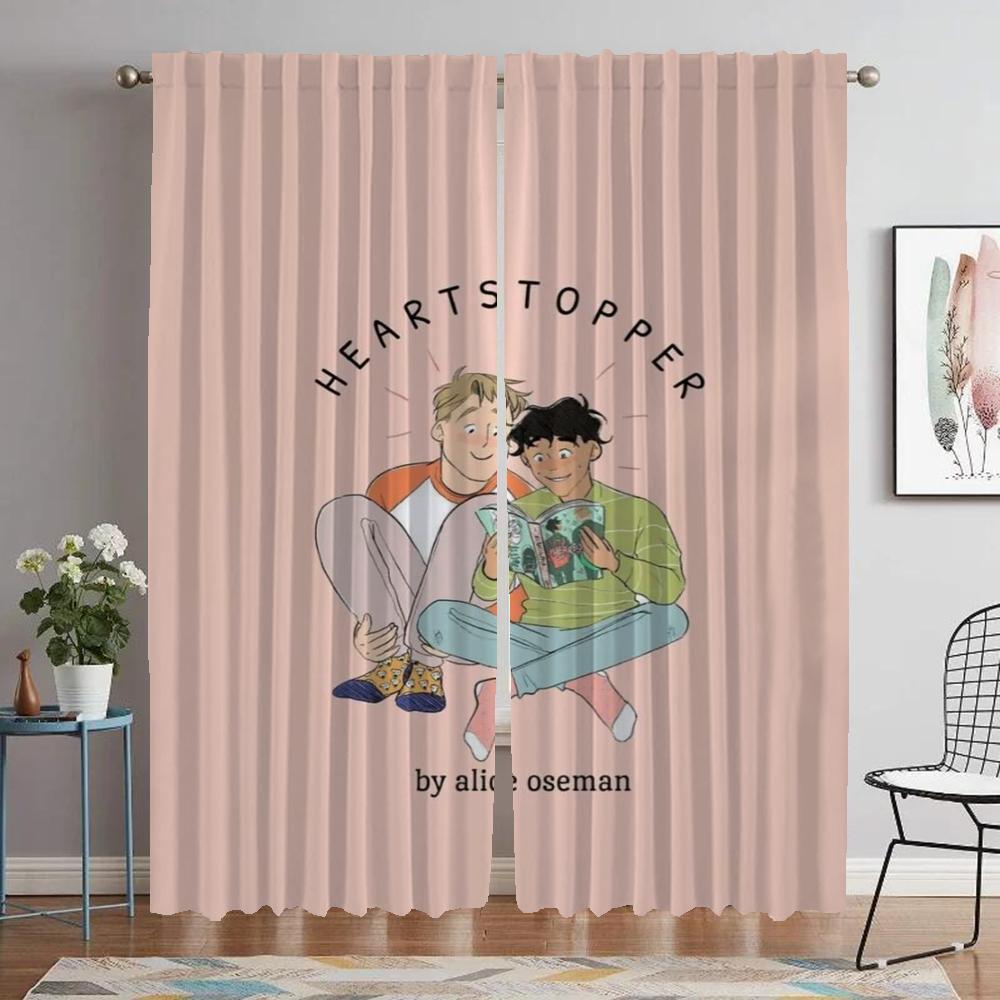 

Heartstopper кухонные шторы для гостиной шторы перегородка тюль для спальни украшения на Хэллоуин шторы 2 шт W50xH70cmx2pcs-CL