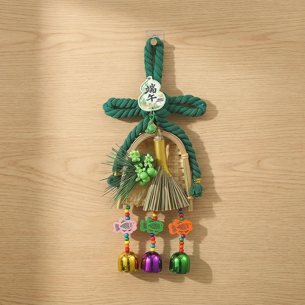 Decorative Gourd Chinese Zongzi Festival Pendant Handmade Woven Hanging Decoration Chinese Style Simulated Green Pine