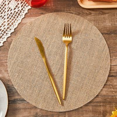 Burlap Round Jute Placemats - Decorative Table Mats