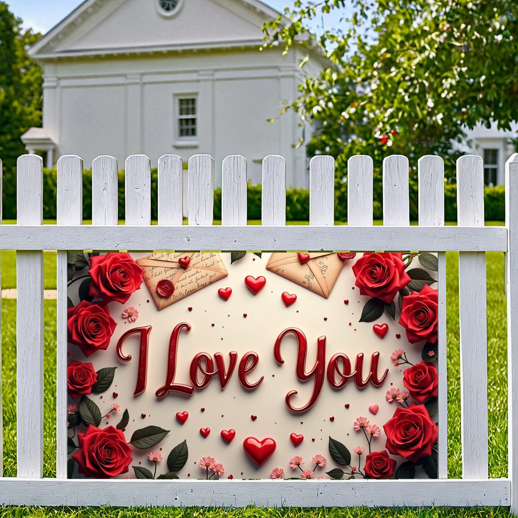 Romantic Decoration Sign Envelopes Floral Backdrop For Valentine Birthday Photo Booth