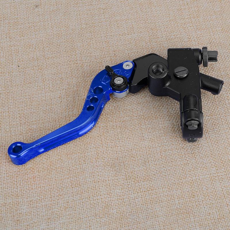 Blue 22mm 7/8" Universal Motorcycle Handlebar Hydraulic Brake Master Cylinder & Clutch Lever Set