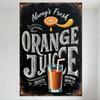 Vintage Orange Juice Metal Tin Sign - 'Always Fresh' Retro Rustic Wall Decor for Kitchen Bar Man Cave Cafe Restaurant Home Decor