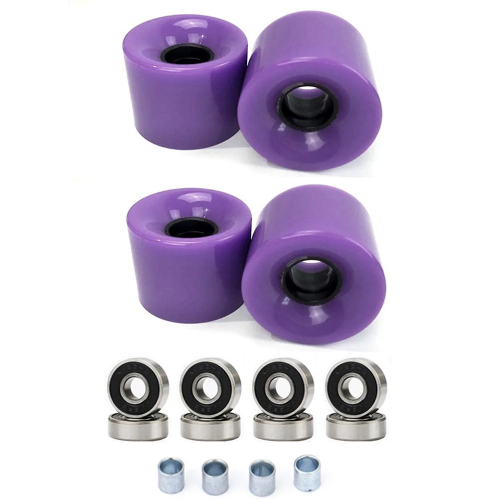 Smooth Riding 60x45mm 78A Skateboard Longboard Wheels Set with ABEC9 Bearings