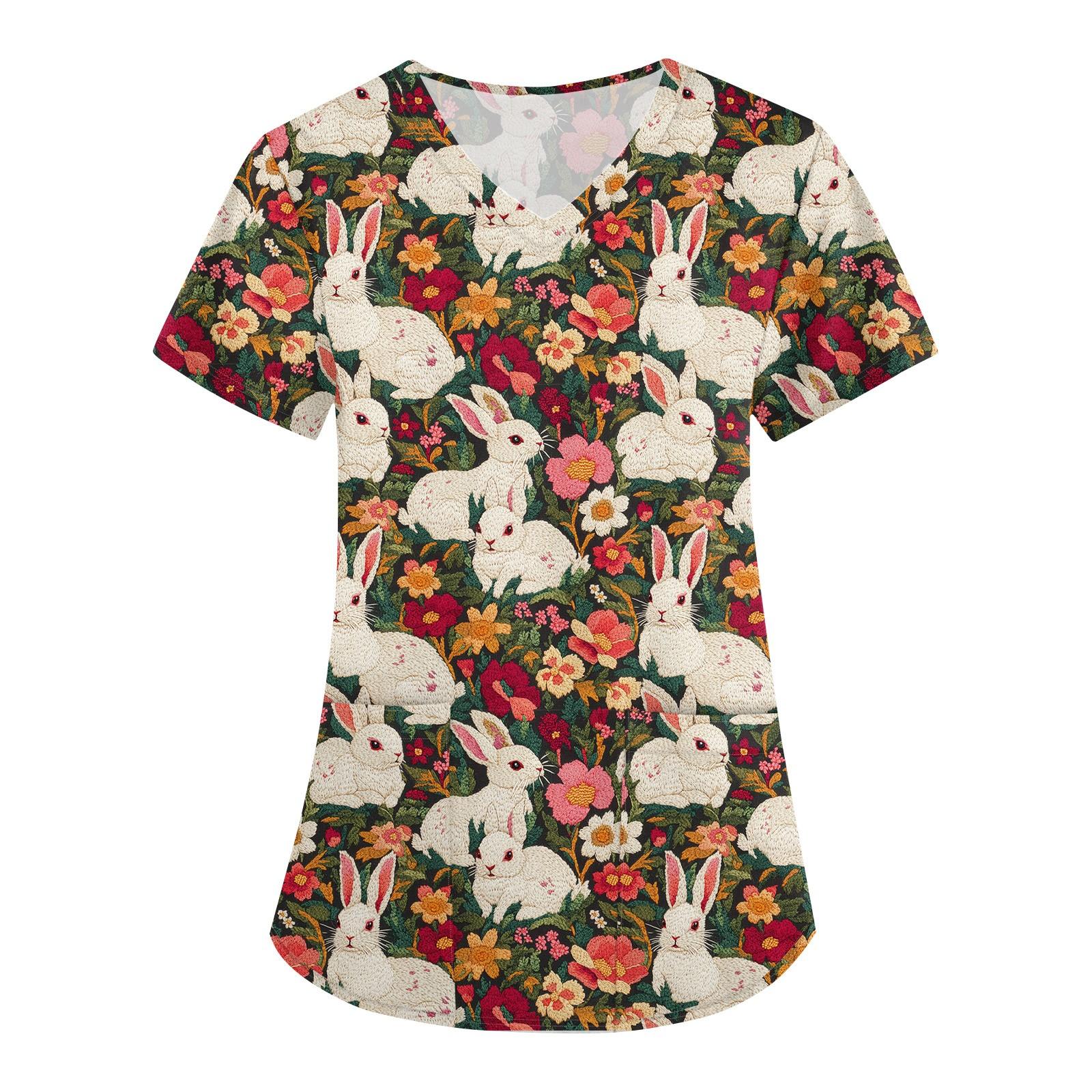 

Women s Printed Uniform Work Uniform V-Neck Pocket Protective Uniform Protective Uniform XL