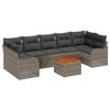 Ensemble de Canapés de Jardin 8 pièces avec Coussins Gris Poly Rattan Acacia, Canapé de Jardin 2 Places avec Rangement &amp; 3356088