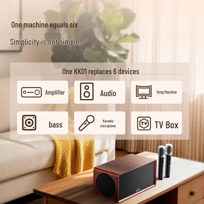 Newsmy KK01 All-in-One Home KTV Karaoke Soundbar System CN Plug (adapter Included)