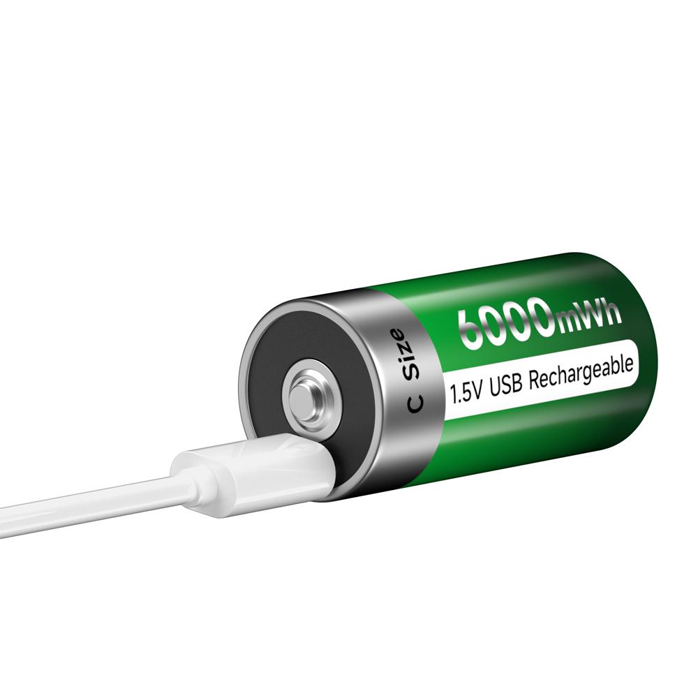 1.5V D Size Rechargeable Battery 15000mWh LR20 Li-ion Batteries LR14 C Size Lithium Battery for Gas Appliances Liquefied Cooker