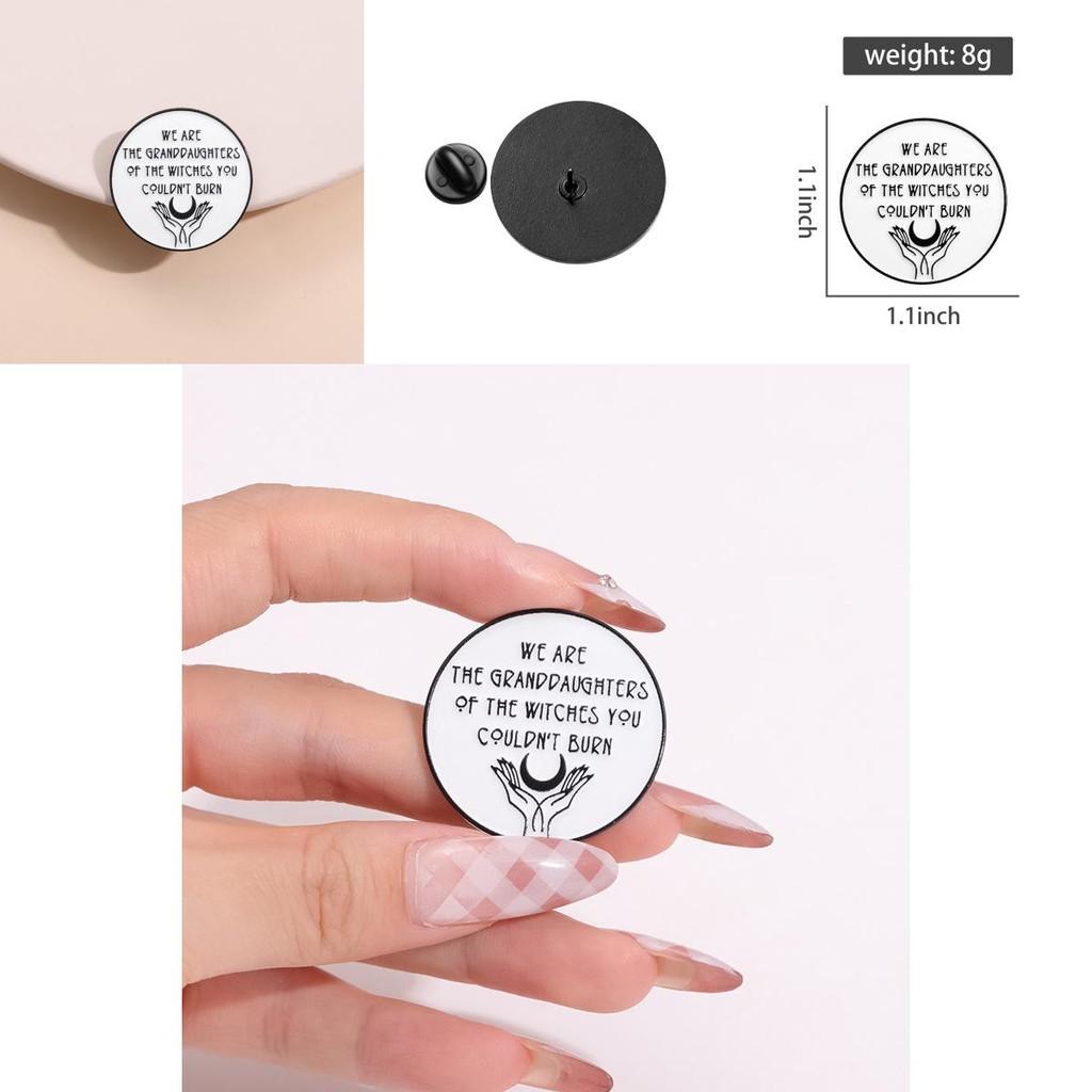 Charming White Round Cartoon Character Brooch Made Of Alloy For Versatile Decorative Use