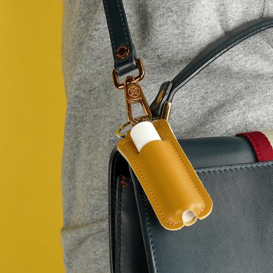 

Сумка для хранения помады Маленькая портативная сумка для бальзама для губ с брелком Удобный чехол для помады для улицы