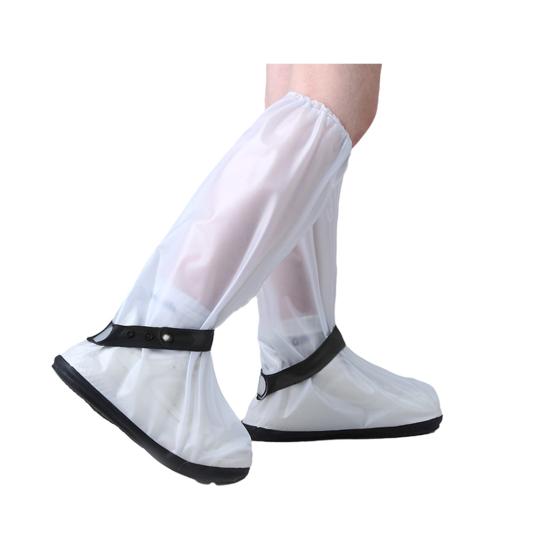 1 Pair Rainproof Shoe Covers Waterproof Non-Slip PVC Puncture Resistant Thickened Shoe Covers with Adjustable Elastic Band
