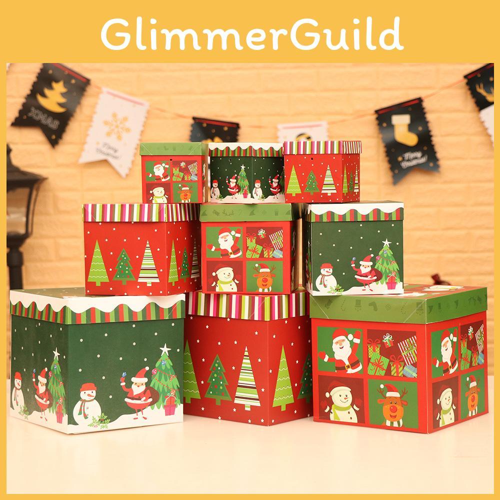 Whimsical Christmas Gift Boxes Set Of Three Perfect For Cozy Holiday Atmosphere