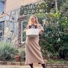 ACROMASTER AY-087 (Beige) Elegant Nylon Tote Bag for Women, Square, Large Capacity, Lightweight, Perfect for Commuting and Travel