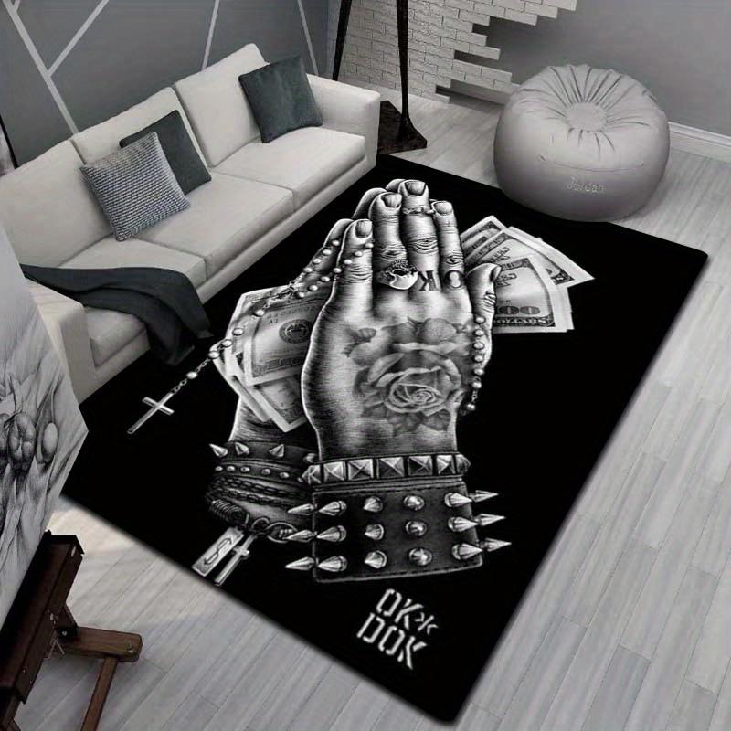 

Praying Hands Cross Money Rug - Non-Slip Soft Decor Mat for Bedroom Study Kitchen Bathroom Garden , Large Size Option 40x60cm