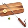 Practical Stainless Steel And Rosewood Meat Hook For Hanging And Drying Bacons With Sturdy Designs And Easy Cleaning