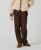 Yusentig Side Flap Wide Pants Brown Check Aw5Al6569R
