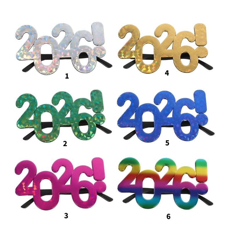 2026 Themed Celebration Glasses With Glittering Numbers Costume Accessory for Party Photos and Decorative Backdrops