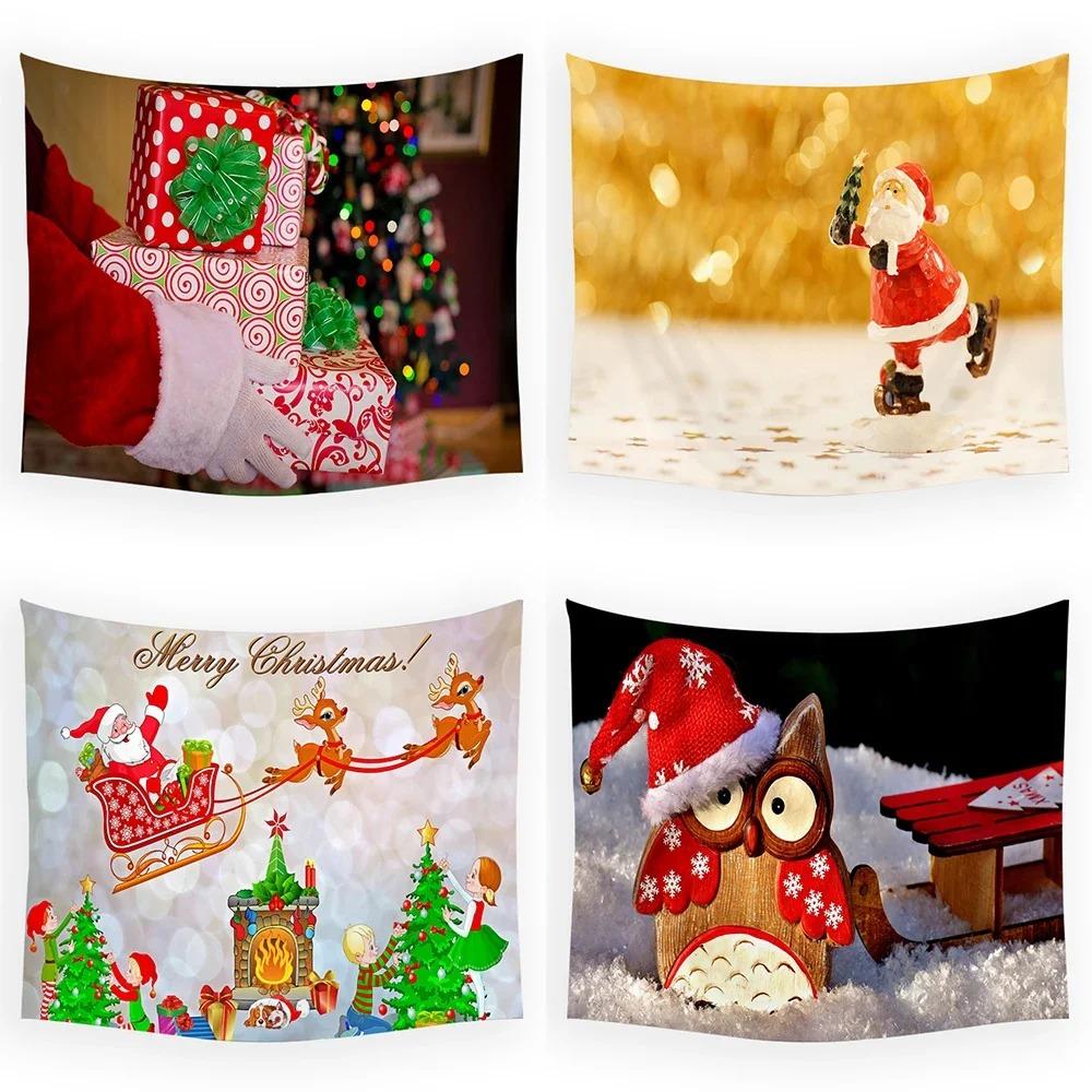 

Christmas Theme Sleigh Tapestry Living Room Sofa Home Decor Tapestry 100x75cm