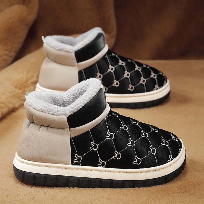 New Fashion Winter Cotton Shoes for Men Warm Waterproof Snow Boots Casual Leather Ankle Boots for Men Thick Bottom Slip Ons Boot