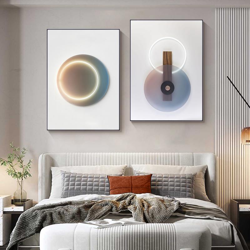 Abstraktes Leinwandgemälde, quadratisch, rund, Wandkunst, Poster und Druck, Wandbild für Wohnzimmer, Schlafzimmer, Dekor, skandinavische Poster