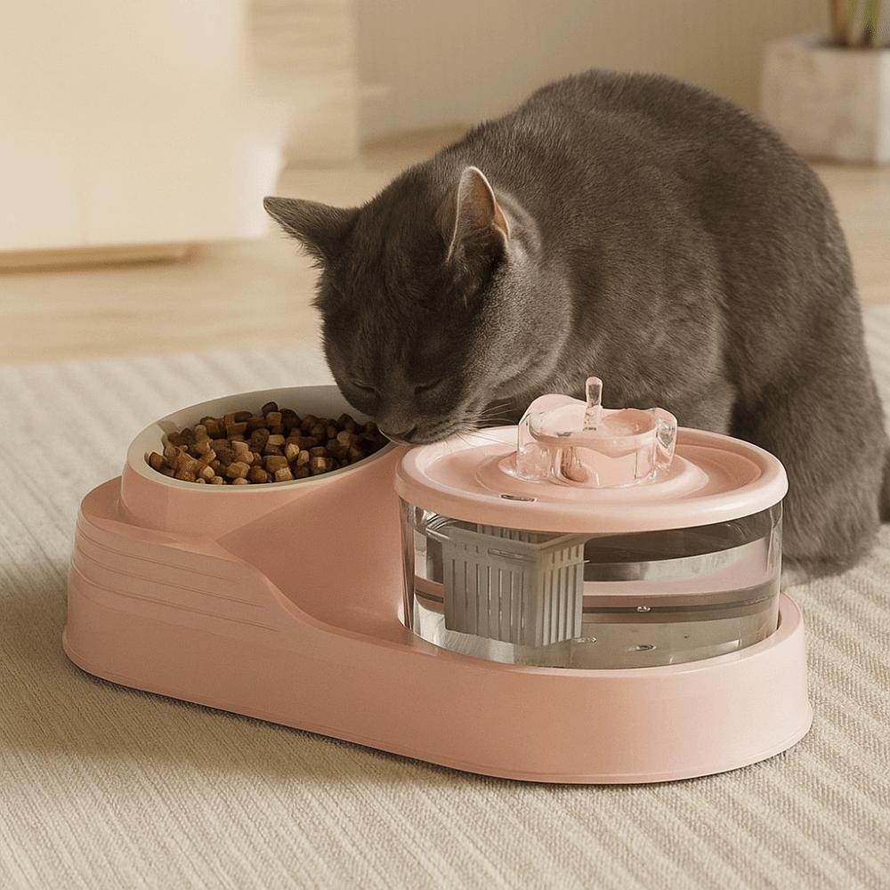 Mute 2-in-1 Pets Water Fountain Auto Filter Pet Feeder Pet Supplies Cat Drinker Bowl  for Home