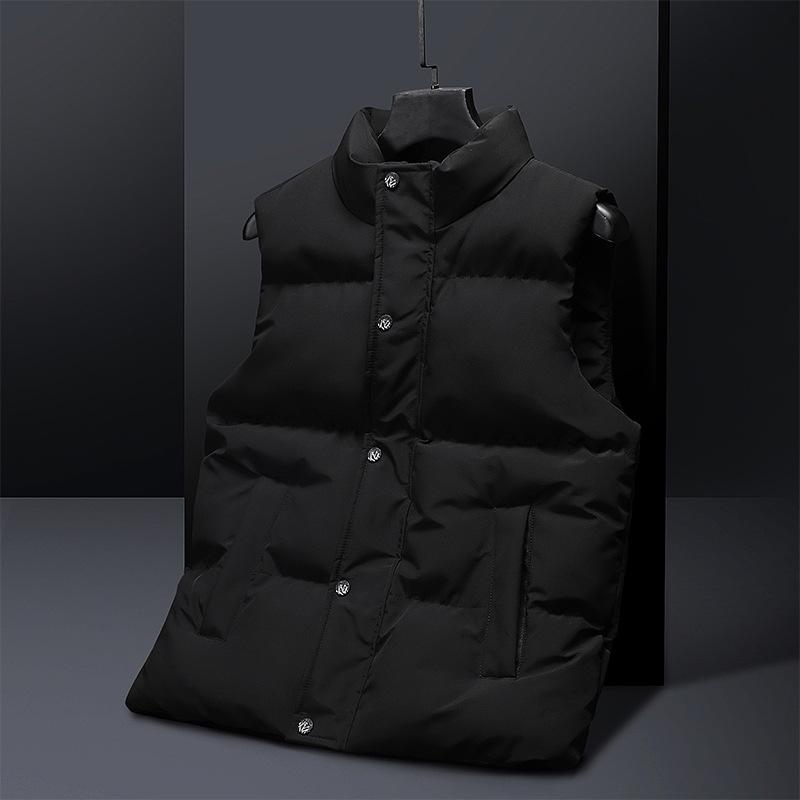 Empty Version Plus Cotton Vest Autumn and Winter Men's Stand-up Collar Large Size Vest Vest Vest Solid Color Couple Jacket Horse Clip Women