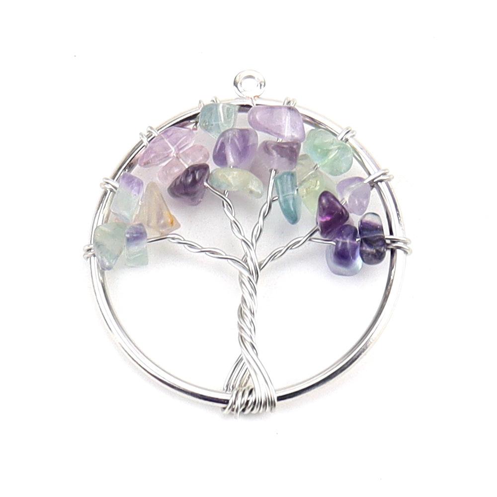 3Cm Tree Of Life Pendant Natural Crystal Gravel Fortune Tree Necklace Accessories N114