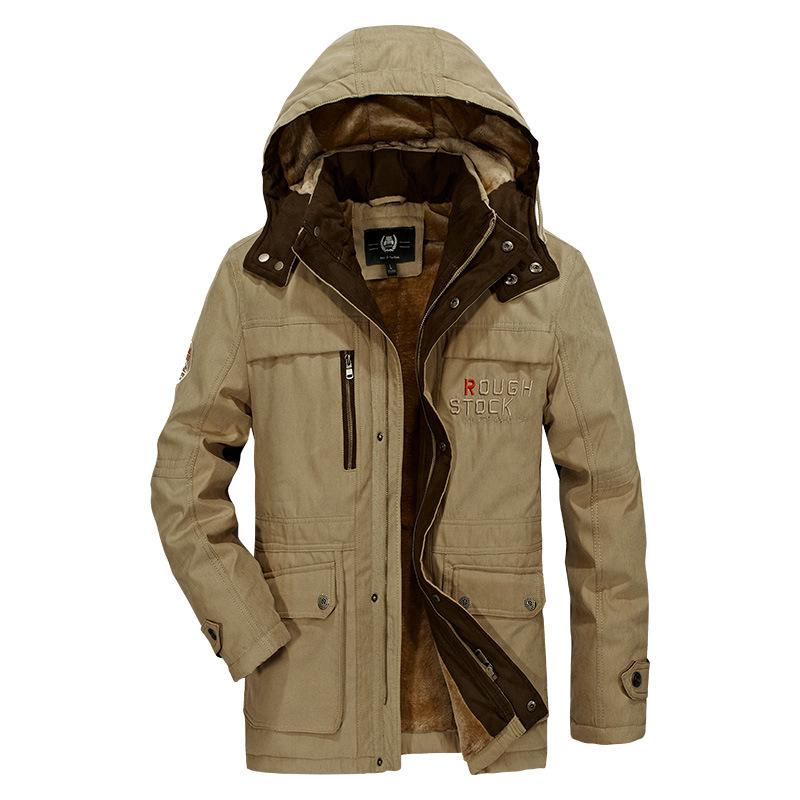 Winter New Medium and Long Large Size Men's Thickened Cotton-padded Casual Cotton-padded Jacket