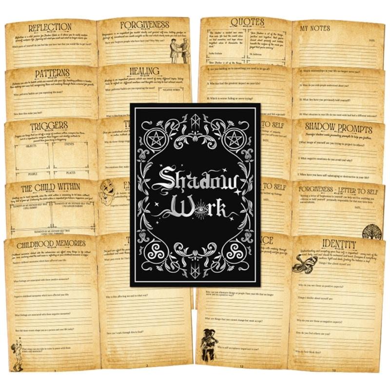 Mystisches Notizbuch im Stil der dunklen Ästhetik mit 42 Blättern für tägliches Journaling und spirituelle Reflexion