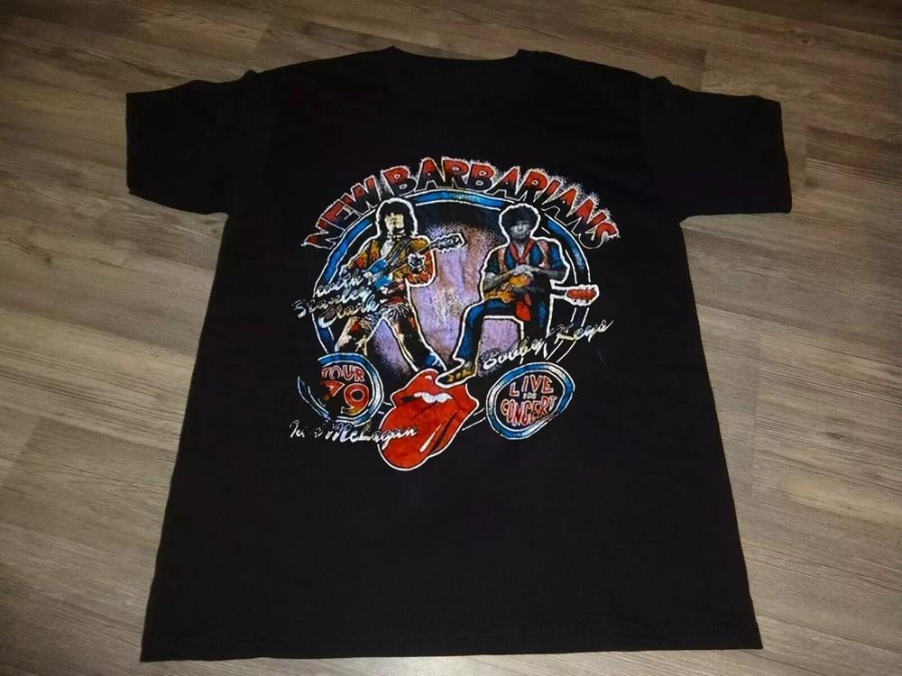 70s The New Barbarians Live in Concert T Shirt Size S-5XL Unisex T-Shirt XL