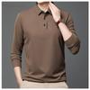 Raphenny Men's Pure Color Business Casual Long Sleeve Polo Shirt OZ875