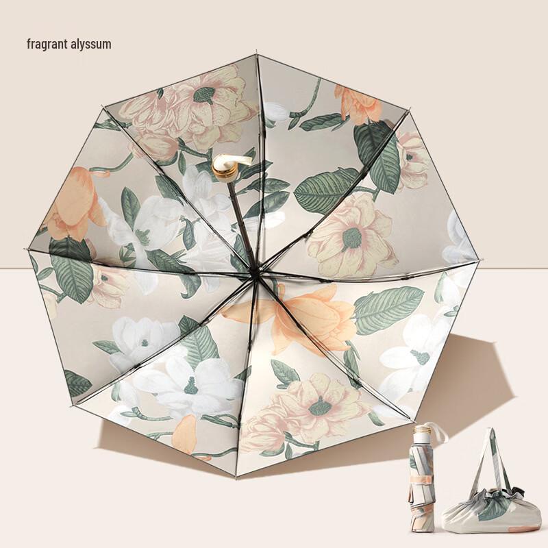 

PALONY Women s Floral Triple-Fold UV Sun Umbrella