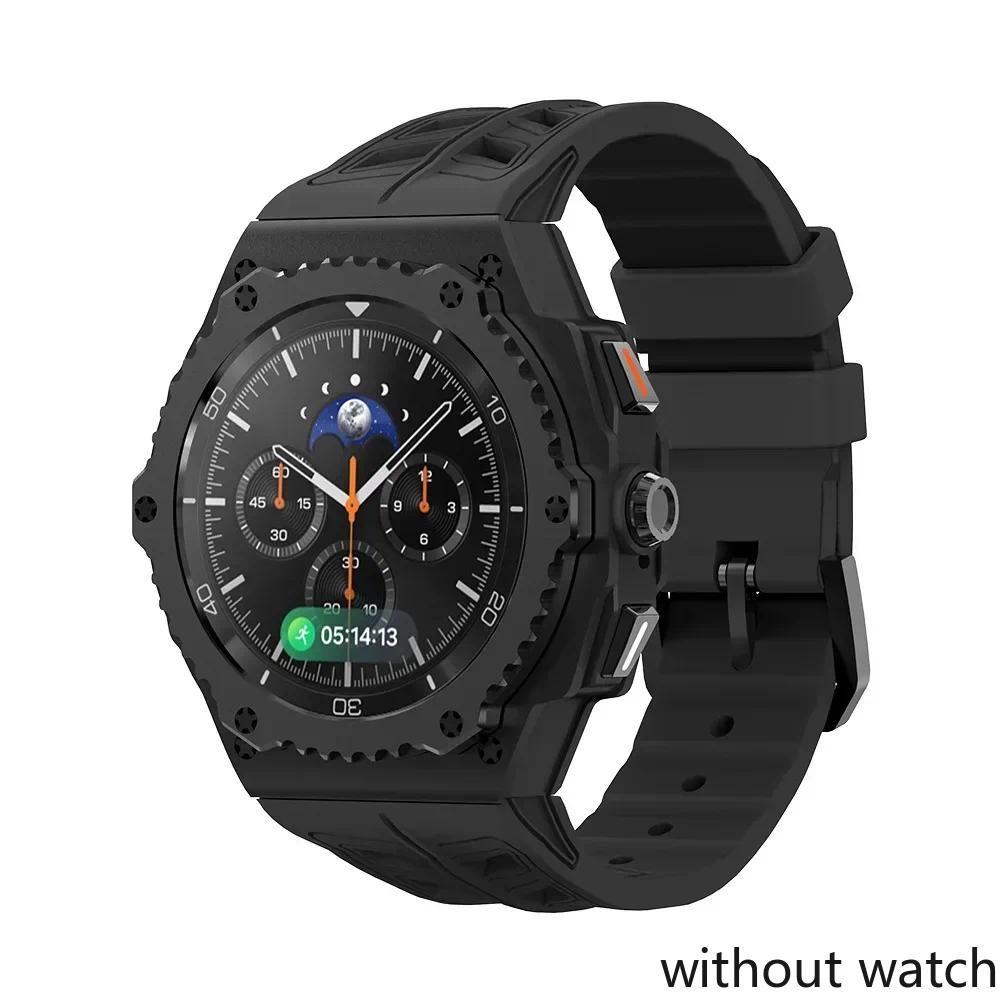 Luxury Mod Kit Alloy Metal Case For Samsung Watch 8 Classic 46mm Rubber Band For Galaxy Watch 8 Classic 46mm Kit Accessories