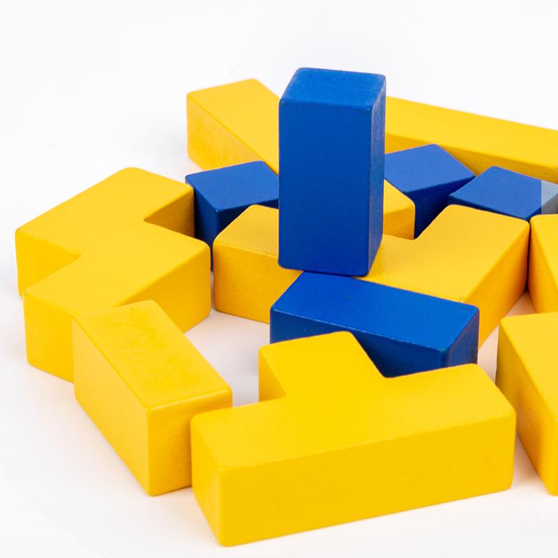 Children Puzzle Wooden Blocks Educational Toy for Shape-based Hands-on Mind-stimulating Learning Tabletop Game for Preschoolers