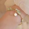 Trend Green Jade Bamboo Joint Bracelet for Women Men Romantic Lily of the Valley Pendant Chain Party Gift Fashion Jewelry