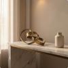 Brass Knot Sculpture Modern Design Abstract Ribbon Statue Polished Finish Ornament