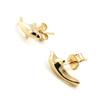 Les Trésors De Lily [D7362] - Gold Plated Earrings 'Heureux Dauphins' Gold - 5x12 Mm